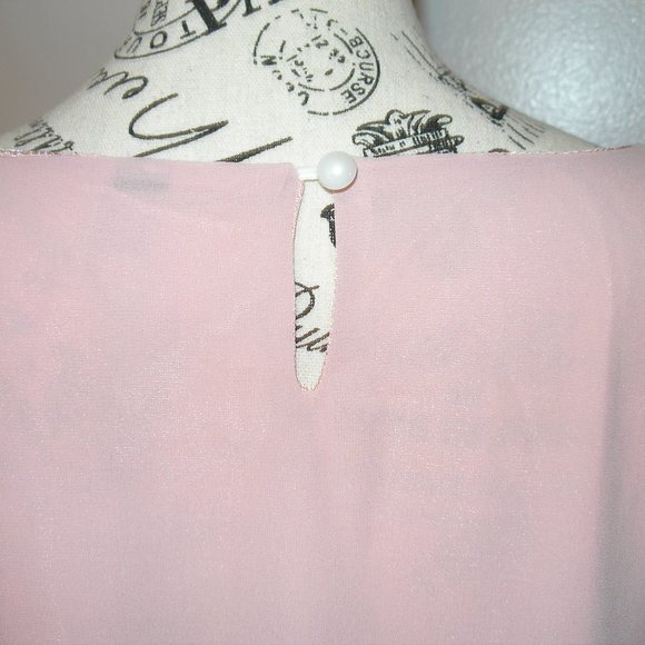 Anggrek Women's New XL Blouse Top Dusty Rose Pink Ruffled Long Sleeves Tags - Picture 4 of 13